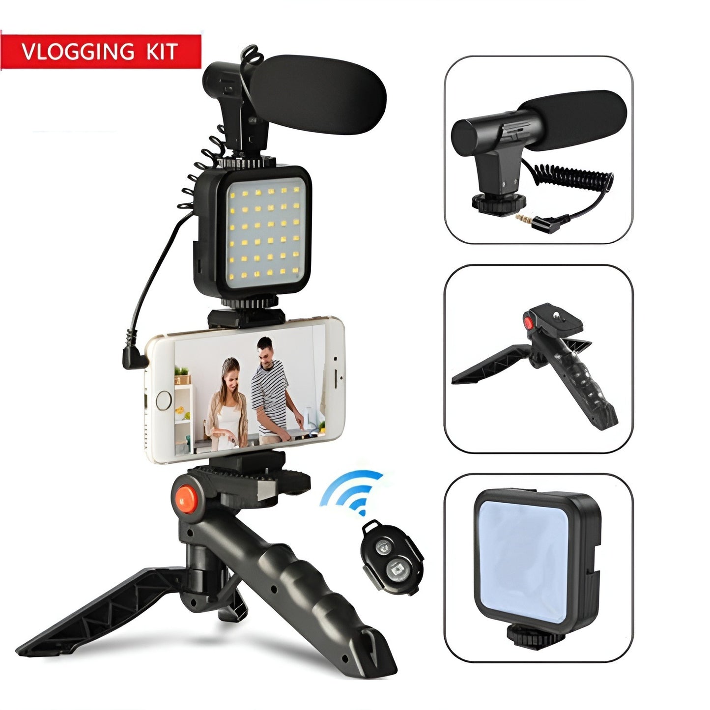 AY-49 Vlogging Kit With  LED Light. (Video Making)
