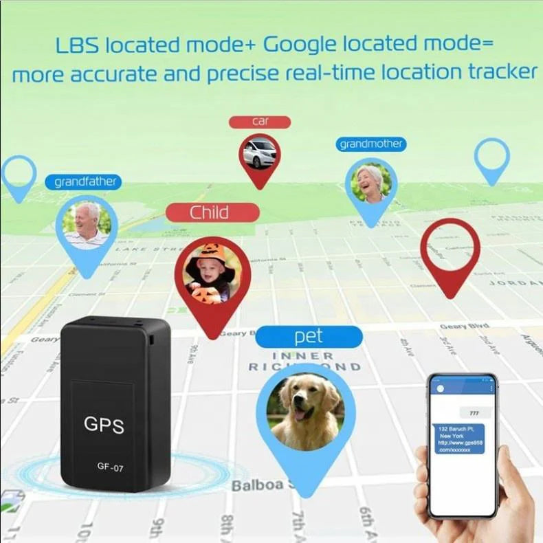 Mini Magnetic GPS Tracker Device | Real-Time Vehicle Locator | Portable GF-07 Anti-Theft Tracker